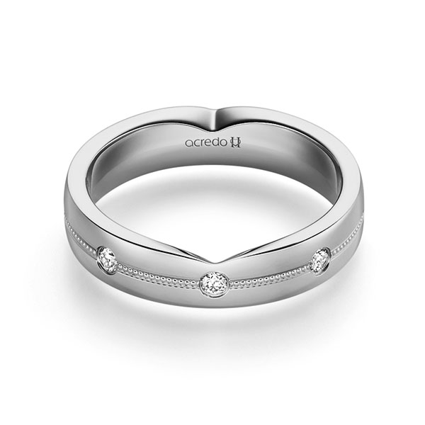 Klassieke trouwring in grijsgoud 14 kt. met in totaal 0,24 ct. Briljant tw/si van acredo - A-2256-16 Klassieke trouwring in grijsgoud 14 kt. met in totaal 0,24 ct. Briljant tw/si van acredo - A-2256-16