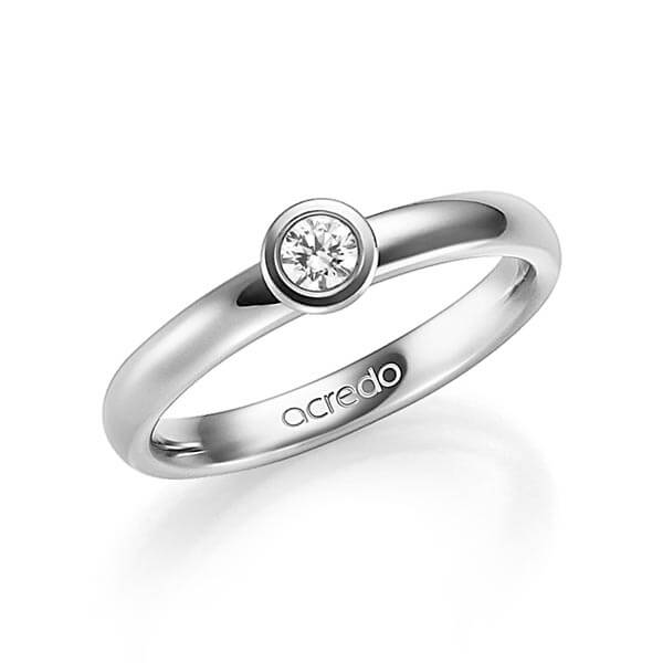 klassieke trouwring in grijsgoud 14 kt. met in totaal 0,25 ct. Briljanten tw/si van acredo - A-1350-3