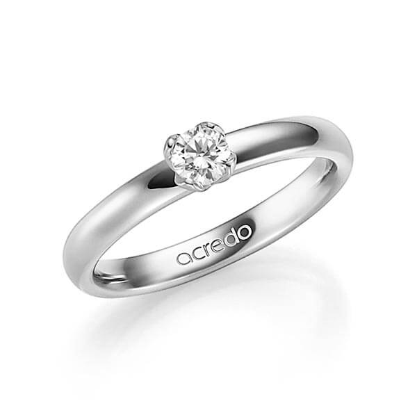 klassieke trouwring in grijsgoud 14 kt. met in totaal 0,25 ct. Briljanten tw/si van acredo - A-1353-3