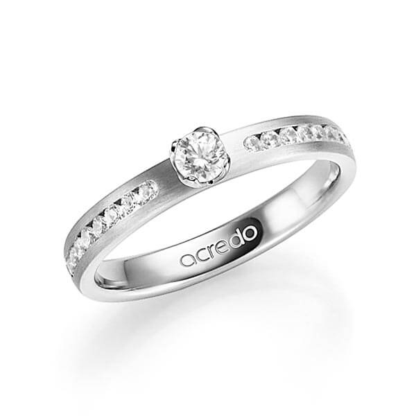 klassieke trouwring in grijsgoud 14 kt. met in totaal 0,39 ct. Briljanten & Briljant tw,vs tw/si van acredo - A-1336-3