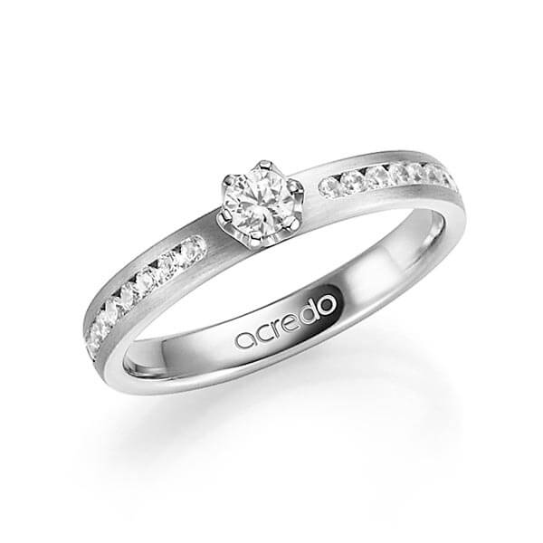 klassieke trouwring in grijsgoud 14 kt. met in totaal 0,39 ct. Briljanten & Briljant tw,vs tw/si van acredo - A-1340-3