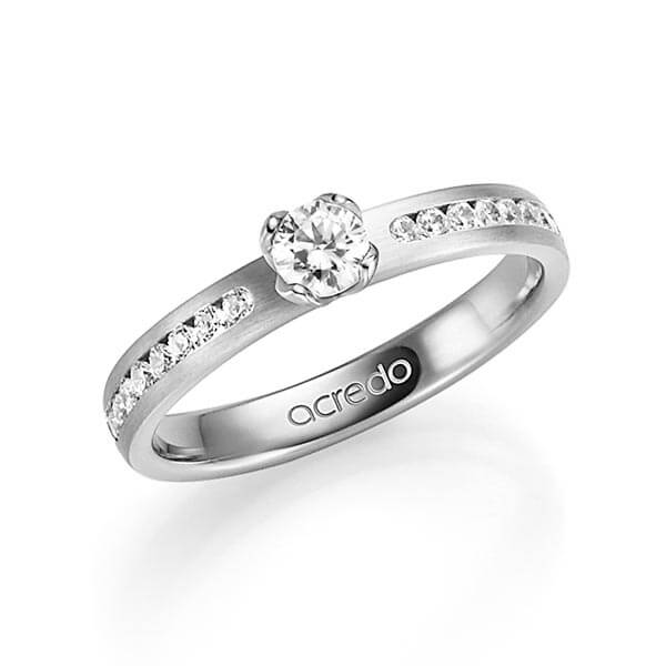 klassieke trouwring in grijsgoud 14 kt. met in totaal 0,49 ct. Briljant & Briljanten tw/si tw,vs van acredo - A-1337-3