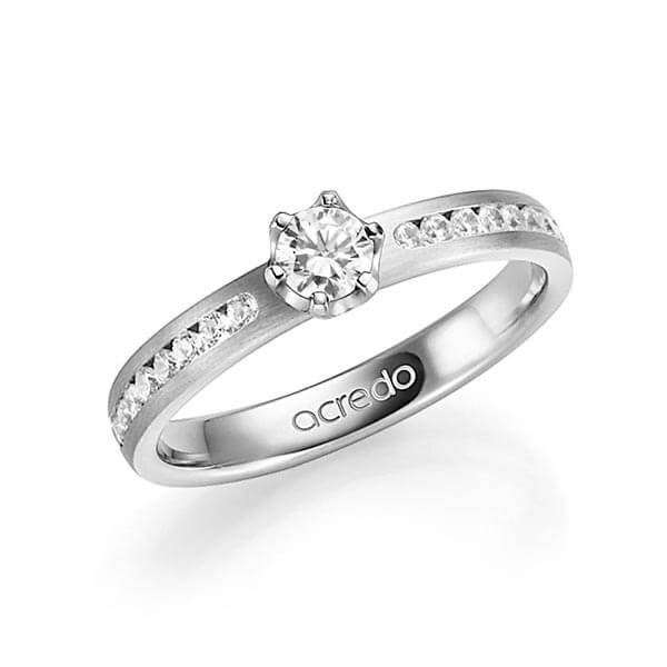 klassieke trouwring in grijsgoud 14 kt. met in totaal 0,49 ct. Briljant & Briljanten tw/si tw,vs van acredo - A-1341-3