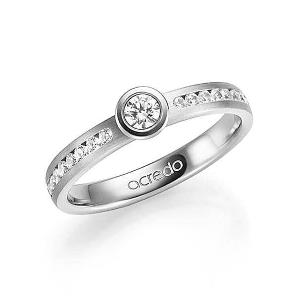 klassieke trouwring in grijsgoud 14 kt. met in totaal 0,49 ct. Briljanten & Briljant tw,vs tw/si van acredo - A-1345-3