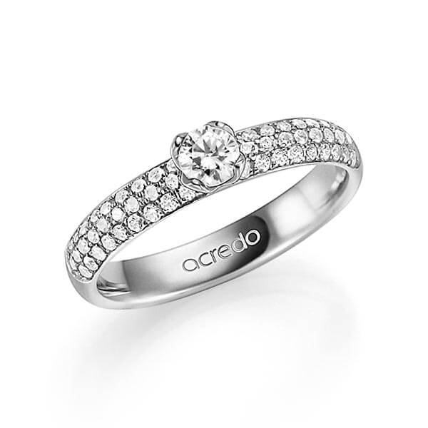 klassieke trouwring in grijsgoud 14 kt. met in totaal 0,682 ct. Briljant & Briljanten tw/si tw,vs van acredo - A-1325-3