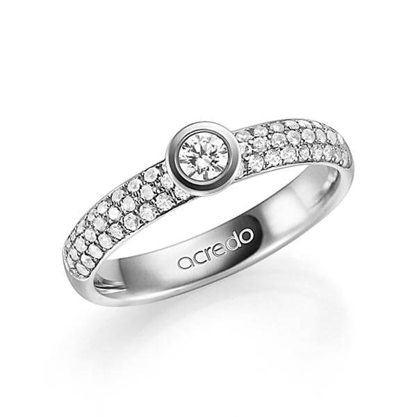 klassieke trouwring in grijsgoud 14 kt. met in totaal 0,682 ct. Briljanten & Briljant tw,vs tw/si van acredo - A-1333-3