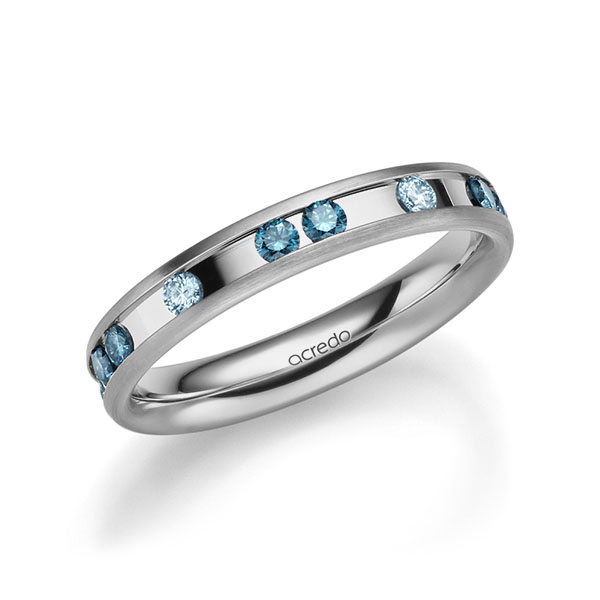 Klassieke trouwring in grijsgoud 14 kt. met in totaal 0,6 ct. Briljant iceblue oceanblue van acredo - A-2218-2 Klassieke trouwring in grijsgoud 14 kt. met in totaal 0,6 ct. Briljant iceblue oceanblue van acredo - A-2218-2