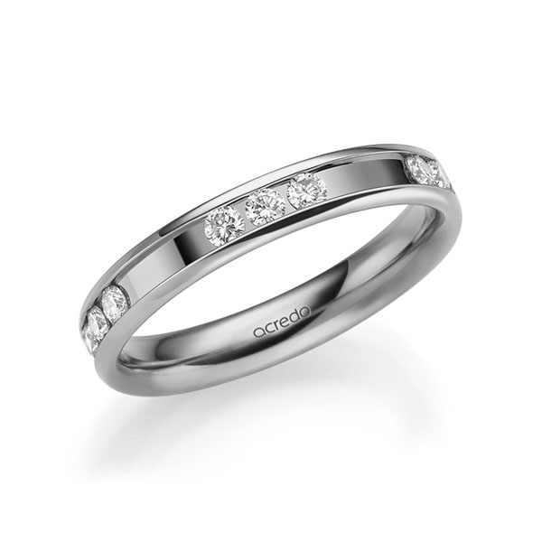 Klassieke trouwring in grijsgoud 14 kt. met in totaal 0,6 ct. Briljant tw/si van acredo - A-2212-8 Klassieke trouwring in grijsgoud 14 kt. met in totaal 0,6 ct. Briljant tw/si van acredo - A-2212-8