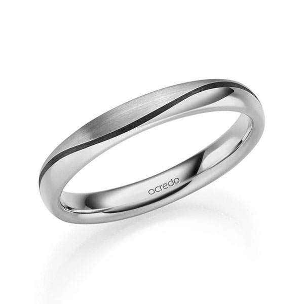 Klassieke trouwring in grijsgoud 14 kt. van acredo - S-1300-18 Klassieke trouwring in grijsgoud 14 kt. van acredo - S-1300-18