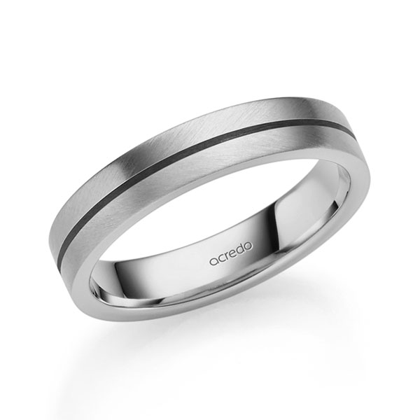 Klassieke trouwring in grijsgoud 14 kt. van acredo