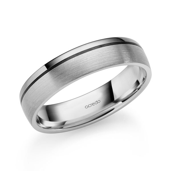 Klassieke trouwring in grijsgoud 14 kt. van acredo