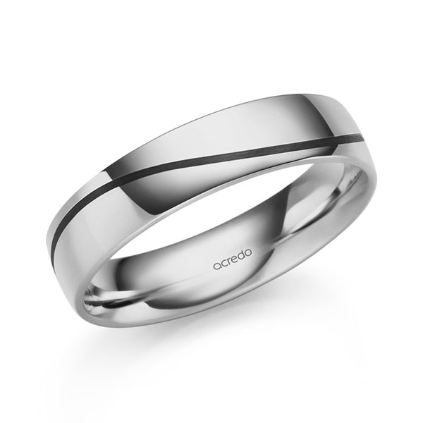 Klassieke trouwring in grijsgoud 14 kt. van acredo