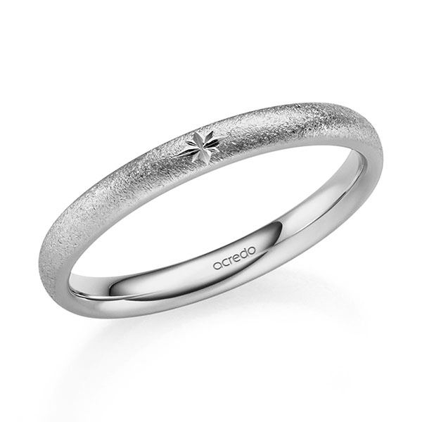 Klassieke trouwring in grijsgoud 14 kt. van acredo - S-1350-2