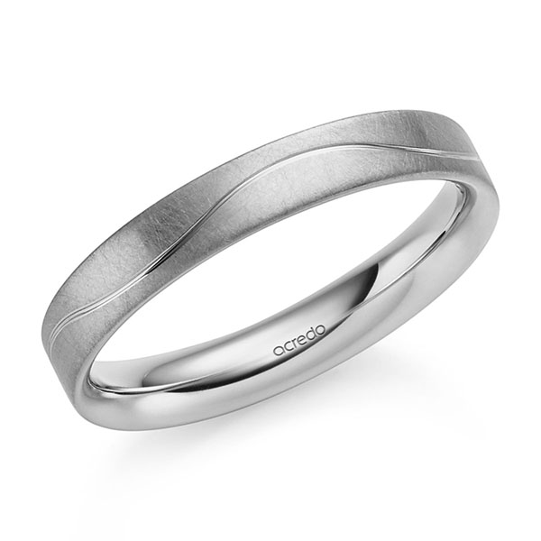 Klassieke trouwring in grijsgoud 14 kt. van acredo - S-1370-2 Klassieke trouwring in grijsgoud 14 kt. van acredo - S-1370-2