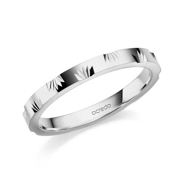 Klassieke trouwring in grijsgoud 14 kt. van acredo