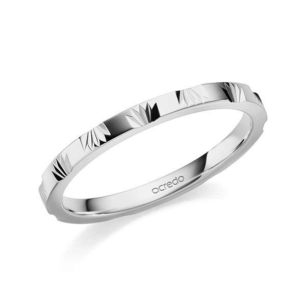 Klassieke trouwring in grijsgoud 14 kt. van acredo