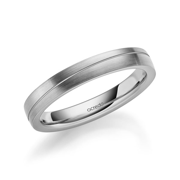 Klassieke trouwring in platina-palladium 600 van acredo - A-1717-19