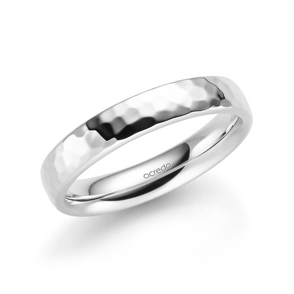 klassieke trouwring in platina 950 hamerslag van acredo - A-2313-11