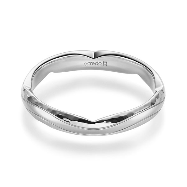Klassieke trouwring in platina 950 hamerslag van acredo - A-2361-18