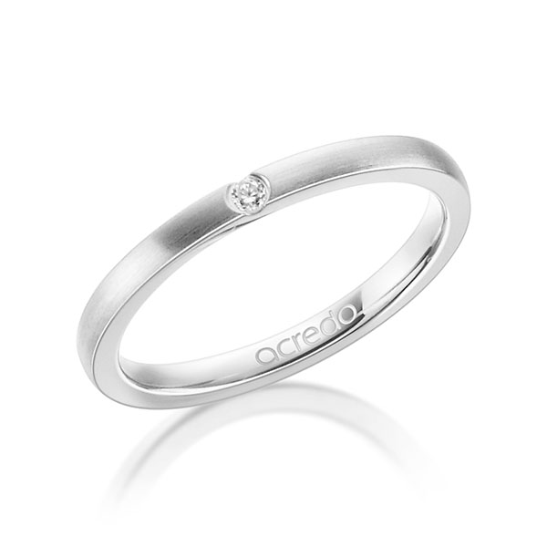 klassieke trouwring in platina 950 met in totaal 0,025 ct. Briljant tw/si van acredo - A-1302-10