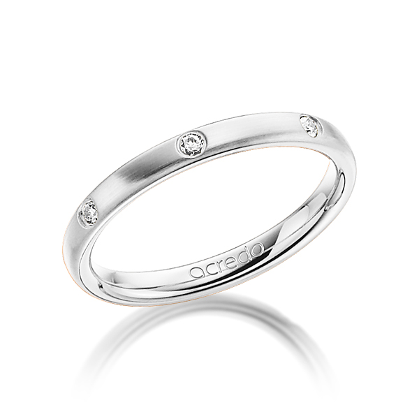 klassieke trouwring in platina 950 met in totaal 0,14 ct. Briljant tw/si van acredo