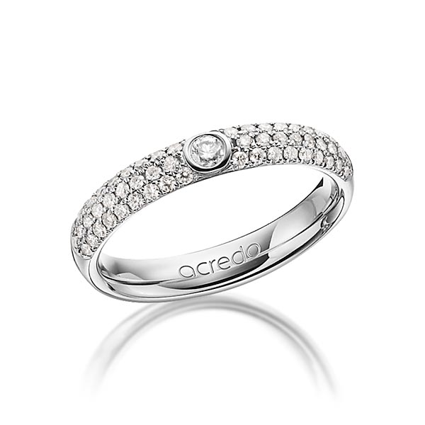 klassieke trouwring in platina 950 met in totaal 0,492 ct. Briljant tw/si van acredo