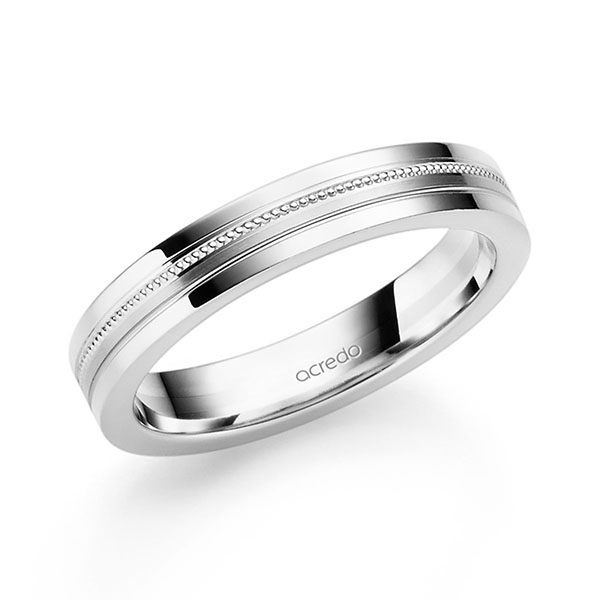 Klassieke trouwring in River platina 950 van acredo - S-1320-6