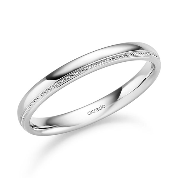Klassieke trouwring in River platina 950 van acredo - S-1445-1