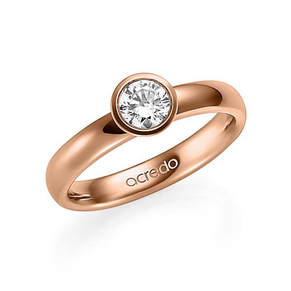 klassieke trouwring in roodgoud 14 kt. met 0,5 ct. Briljanten tw,vs van acredo - A-1355-5