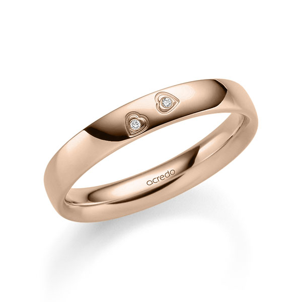 klassieke trouwring in roodgoud 14 kt. met in totaal 0,01 ct. Briljant tw/si van acredo - A-2350-10 klassieke trouwring in roodgoud 14 kt. met in totaal 0,01 ct. Briljant tw/si van acredo - A-2350-10