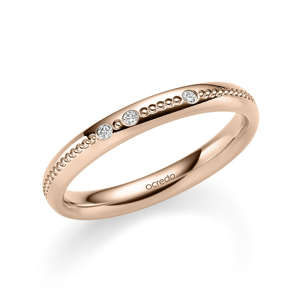 Klassieke trouwring in roodgoud 14 kt. met in totaal 0,03 ct. Briljant tw/si van acredo - A-2348-12 Klassieke trouwring in roodgoud 14 kt. met in totaal 0,03 ct. Briljant tw/si van acredo - A-2348-12