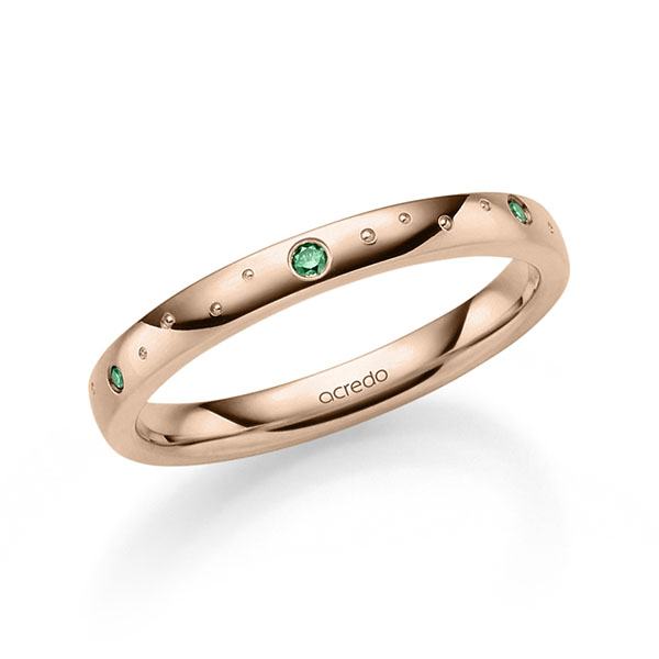 klassieke trouwring in roodgoud 14 kt. met in totaal 0,056 ct. Briljant van acredo
