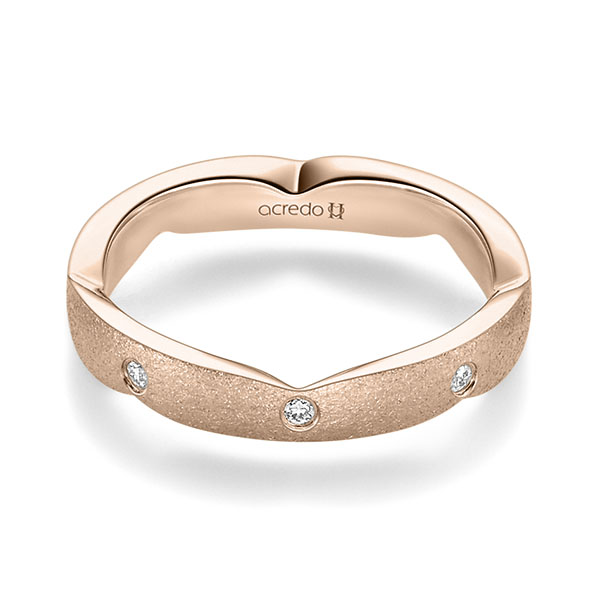 Klassieke trouwring in roodgoud 14 kt. met in totaal 0,12 ct. Briljant tw/si van acredo - A-2359-10 Klassieke trouwring in roodgoud 14 kt. met in totaal 0,12 ct. Briljant tw/si van acredo - A-2359-10