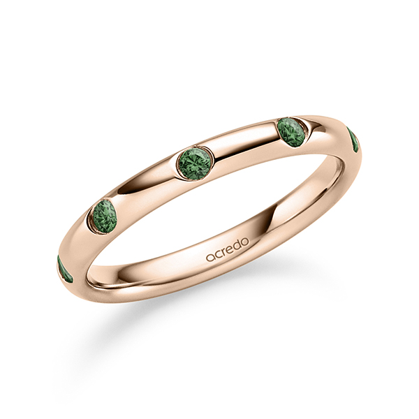 klassieke trouwring in roodgoud 14 kt. met in totaal 0,36 ct. Briljant van acredo