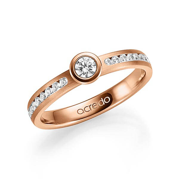 klassieke trouwring in roodgoud 14 kt. met in totaal 0,49 ct. Briljant & Briljanten tw/si tw,vs van acredo - A-1345-5