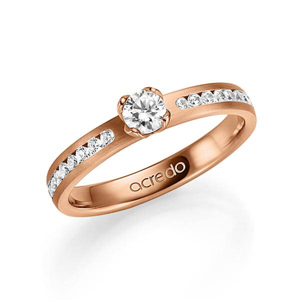 klassieke trouwring in roodgoud 14 kt. met in totaal 0,49 ct. Briljanten & Briljant tw,vs tw/si van acredo - A-1337-5