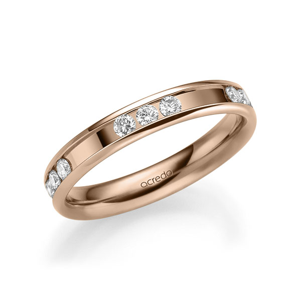 Klassieke trouwring in roodgoud 14 kt. met in totaal 0,6 ct. Briljant tw/si van acredo - A-2212-7 Klassieke trouwring in roodgoud 14 kt. met in totaal 0,6 ct. Briljant tw/si van acredo - A-2212-7