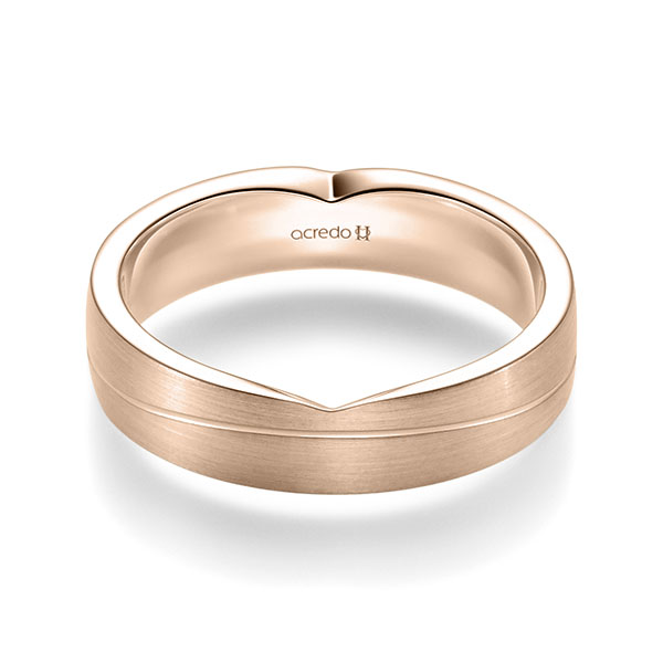 Klassieke trouwring in roodgoud 14 kt. van acredo