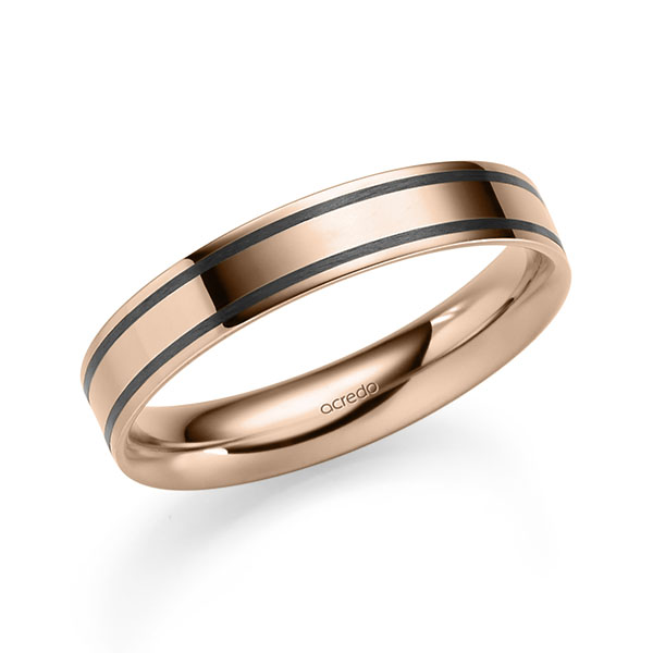 Klassieke trouwring in roodgoud 14 kt. van acredo