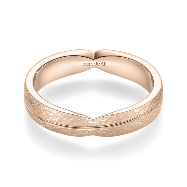 Klassieke trouwring in roodgoud 18 kt. crushed van acredo - A-2357-18 Klassieke trouwring in roodgoud 18 kt. crushed van acredo - A-2357-18