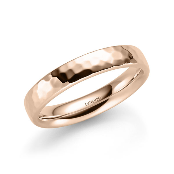 klassieke trouwring in roodgoud 18 kt. hamerslag van acredo - A-2313-10