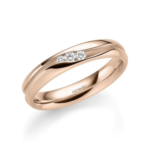 klassieke trouwring in roodgoud 18 kt. met in totaal 0,085 ct. Briljant tw/si van acredo - A-2344-7 klassieke trouwring in roodgoud 18 kt. met in totaal 0,085 ct. Briljant tw/si van acredo - A-2344-7