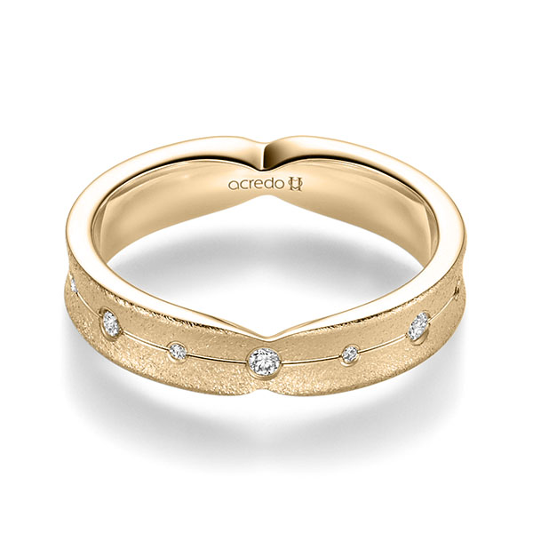 Klassieke trouwring in rosé 9 kt. goudhoudend metaal (37,5%) met in totaal 0,175 ct. Briljant tw/si van acredo - A-2353-8