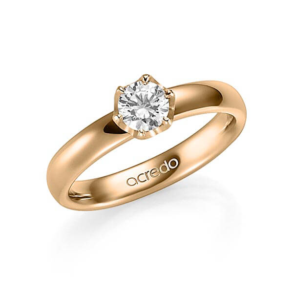 klassieke trouwring in roségoud 14 kt. met 0,5 ct. Briljanten tw,vs van acredo - A-1358-4
