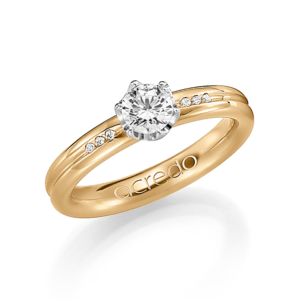 Klassieke trouwring in roségoud 14 kt. met 0,5 ct. + in totaal 0,048 ct. Briljant & Briljanten tw/si van acredo