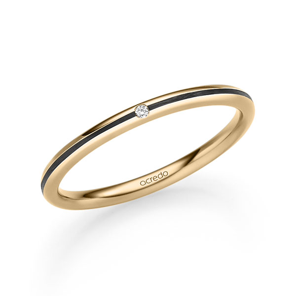 Klassieke trouwring in roségoud 14 kt. met in totaal 0,008 ct. Briljant tw/si van acredo