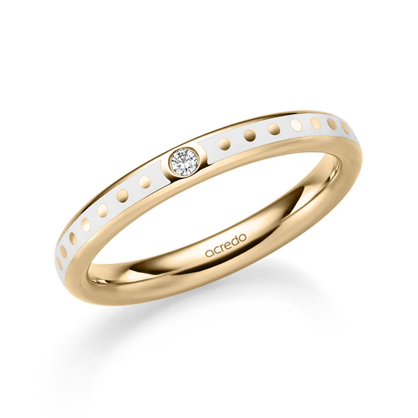 Klassieke trouwring in roségoud 14 kt. met in totaal 0,025 ct. Briljant tw/si van acredo - A-2036-3