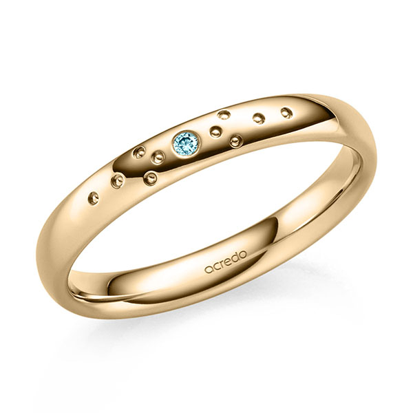 Klassieke trouwring in roségoud 14 kt. met in totaal 0,02 ct. Briljant iceblue van acredo - S-1354-3