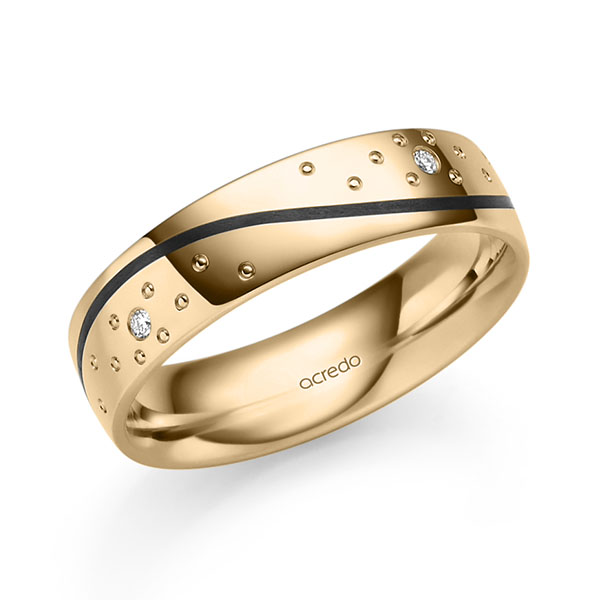 Klassieke trouwring in roségoud 14 kt. met in totaal 0,04 ct. Briljant tw/si van acredo - S-1306-7 Klassieke trouwring in roségoud 14 kt. met in totaal 0,04 ct. Briljant tw/si van acredo - S-1306-7