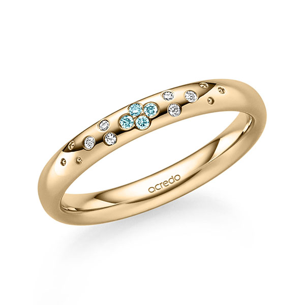 klassieke trouwring in roségoud 14 kt. met in totaal 0,05 ct. Briljant iceblue tw/si van acredo - S-1348-3